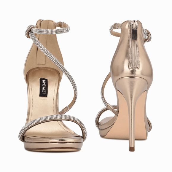 Nine west Lavern women's Strappy Heeled stiletto Sandals Ivory 9m - Picture 4 of 13